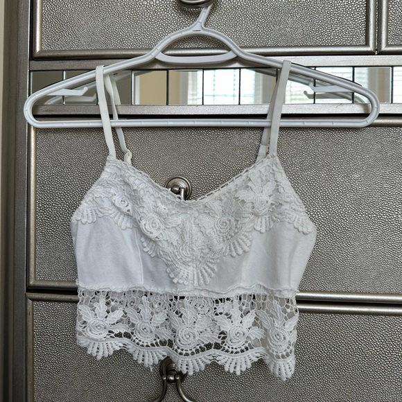 Garage Tops - Garage White Lace Crop Top